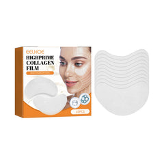 Collagen film packaging with a woman's face on a white background
