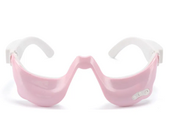 Pink and white neck massager on a white background