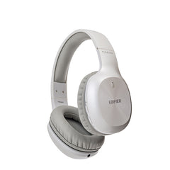 White Edifier headphones on a white background