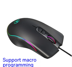 Gaming mouse with RGB lighting on a white background