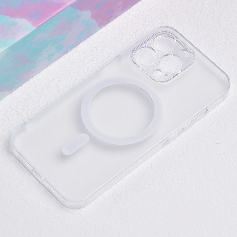 Clear phone case on a reflective surface 